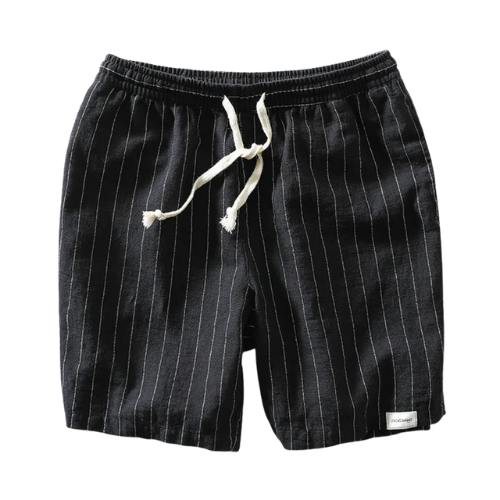 Men’s Striped Linen Shorts - Kingsley Beaufort