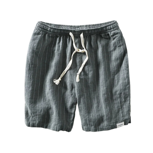 Men’s Striped Linen Shorts - Kingsley Beaufort