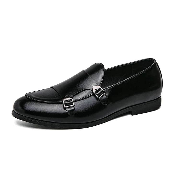 Men’s Leather Loafers with Buckles - Kingsley Beaufort