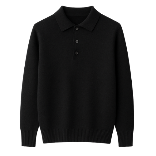 Men’s Long-Sleeve Cashmere Polo - Kingsley Beaufort