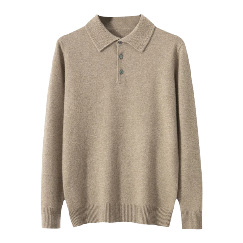 Men’s Long-Sleeve Cashmere Polo - Kingsley Beaufort