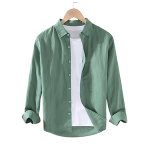 Men's Long Sleeved Linen Shirt - Kingsley Beaufort