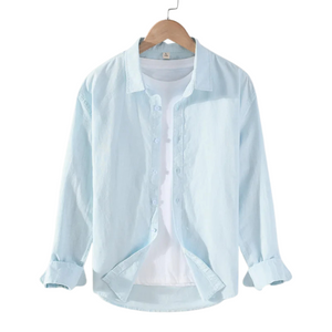 Men's Long Sleeved Linen Shirt - Kingsley Beaufort