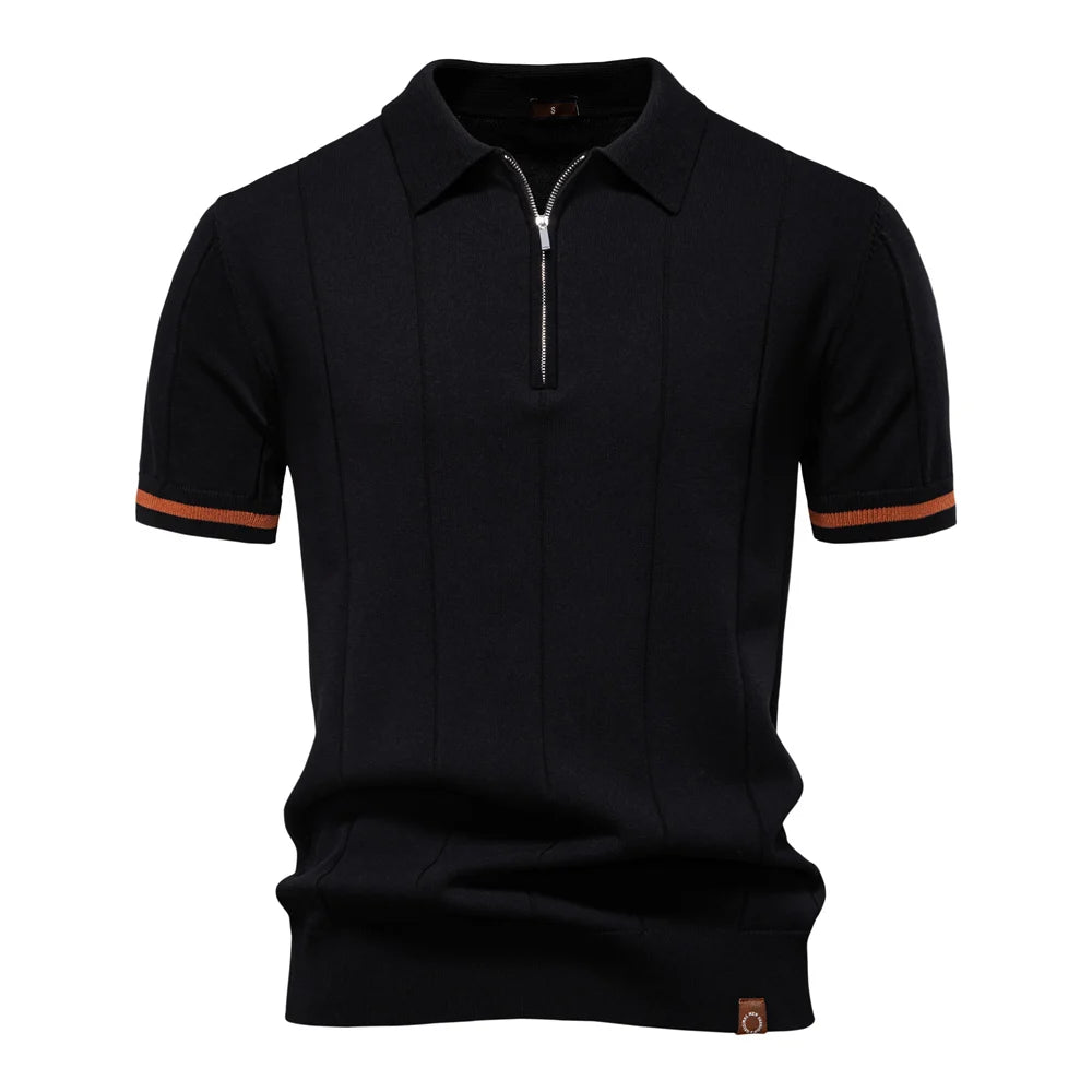 Men’s Polo Shirt with Zipper - Kingsley Beaufort