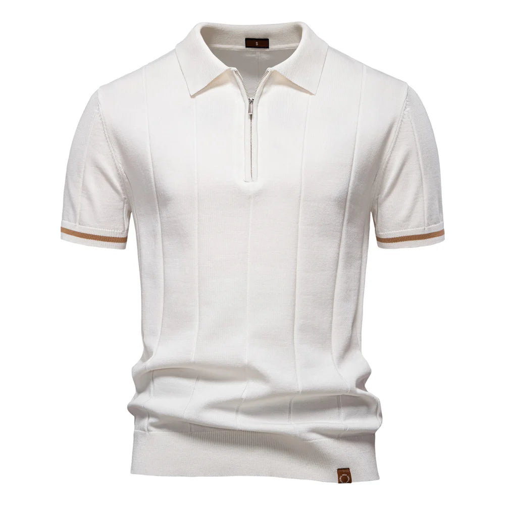 Men’s Polo Shirt with Zipper - Kingsley Beaufort