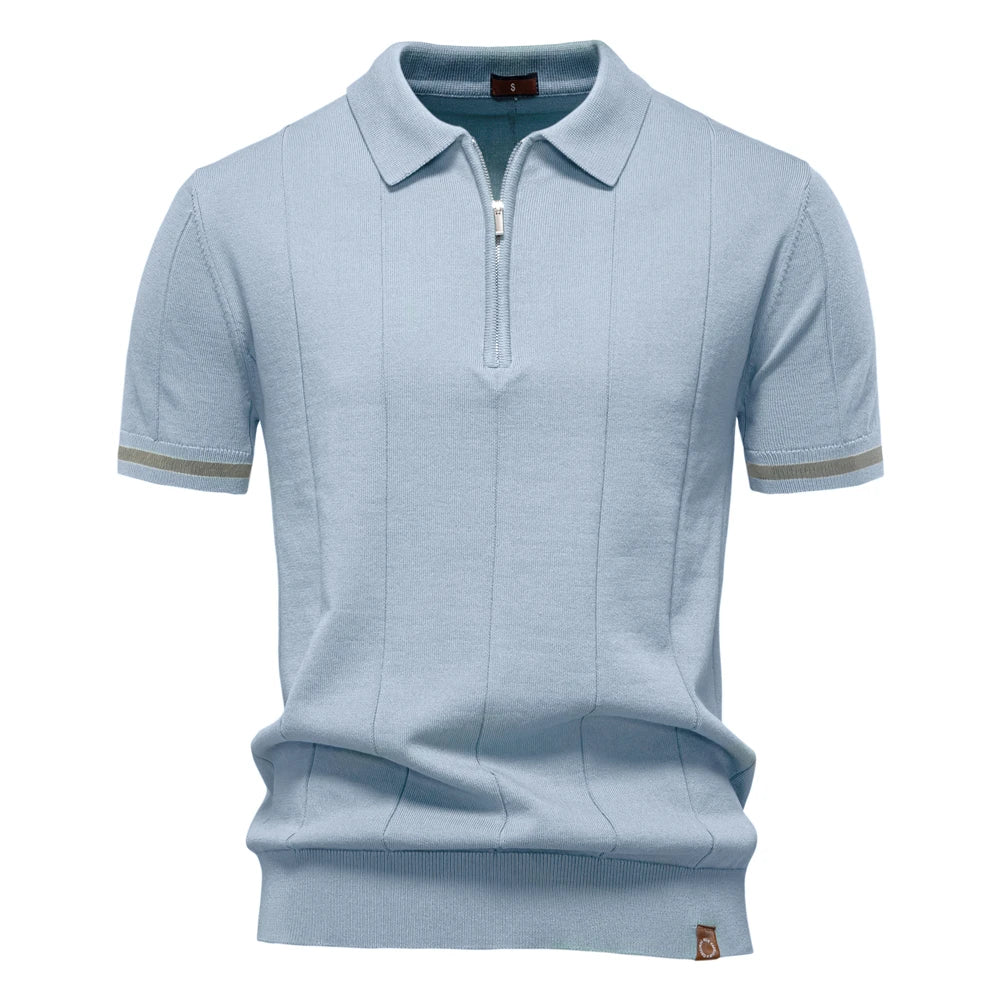 Men’s Polo Shirt with Zipper - Kingsley Beaufort