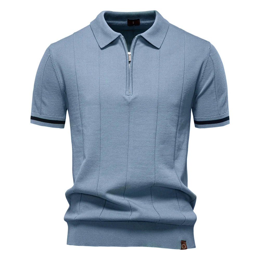 Men’s Polo Shirt with Zipper - Kingsley Beaufort