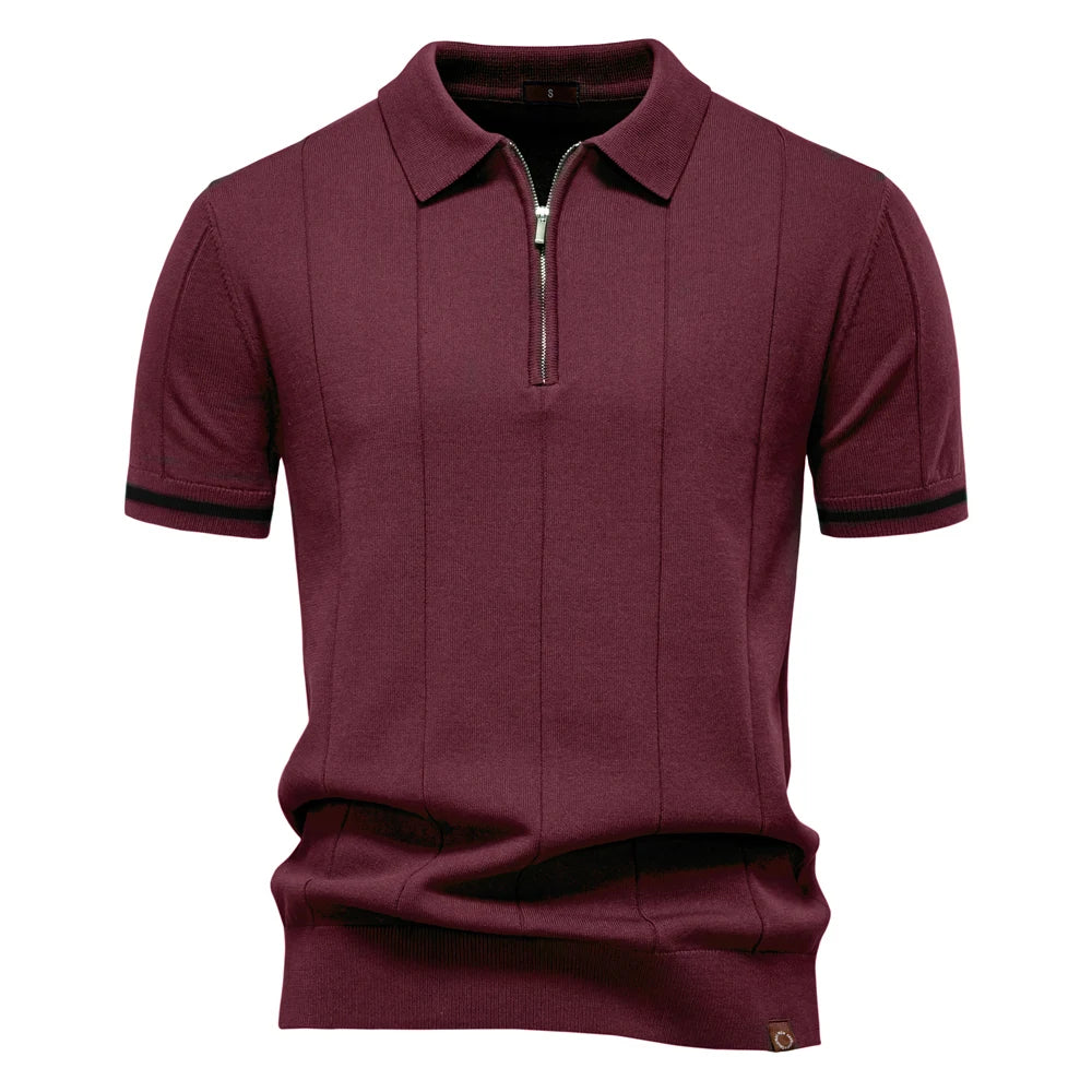 Men’s Polo Shirt with Zipper - Kingsley Beaufort