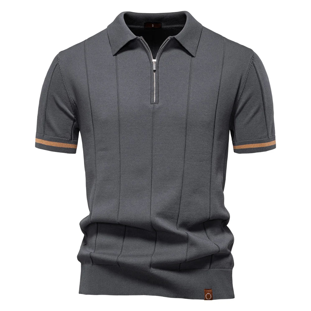 Men’s Polo Shirt with Zipper - Kingsley Beaufort