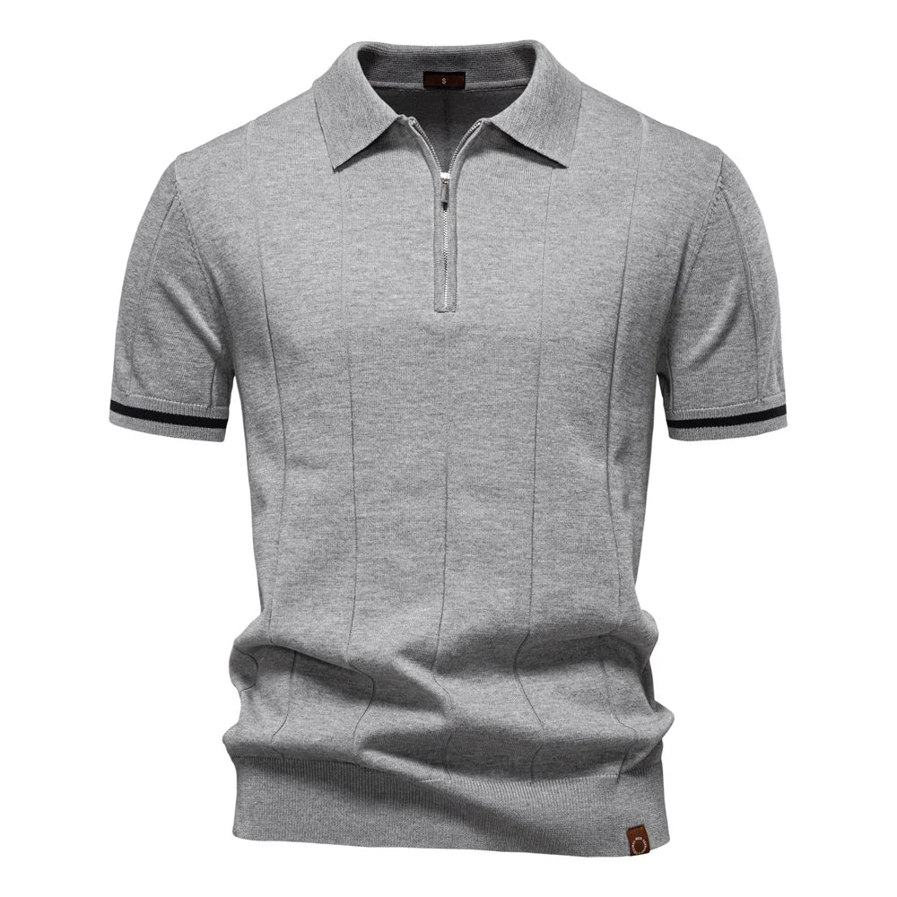 Men’s Polo Shirt with Zipper - Kingsley Beaufort