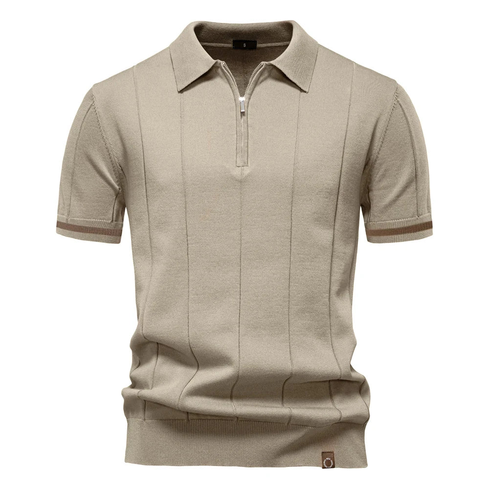 Men’s Polo Shirt with Zipper - Kingsley Beaufort