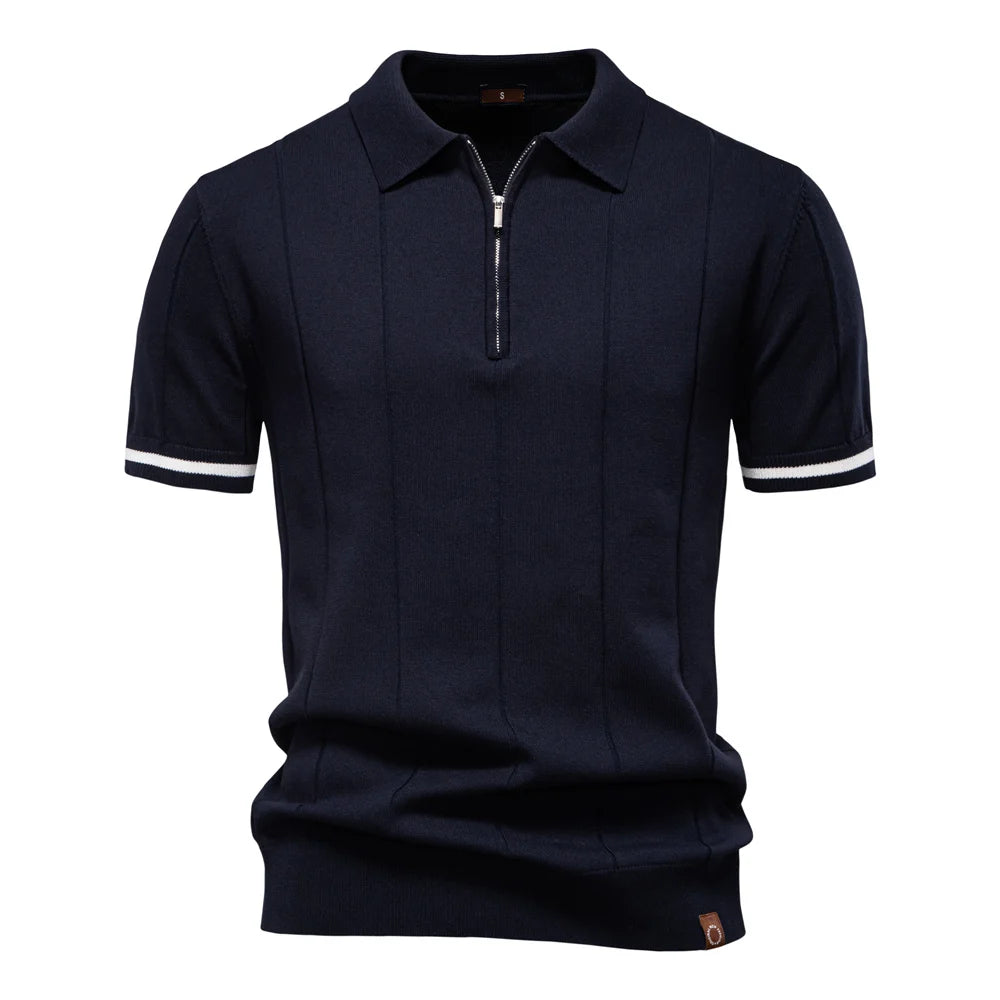 Men’s Polo Shirt with Zipper - Kingsley Beaufort
