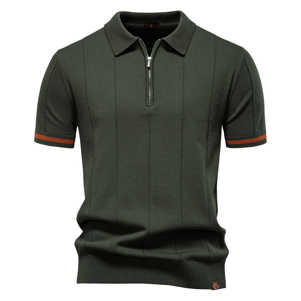 Men’s Polo Shirt with Zipper - Kingsley Beaufort