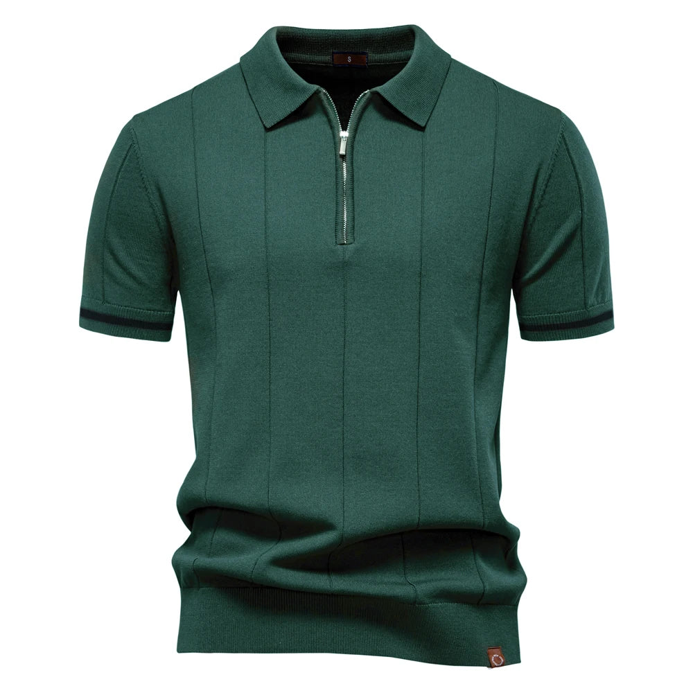 Men’s Polo Shirt with Zipper - Kingsley Beaufort