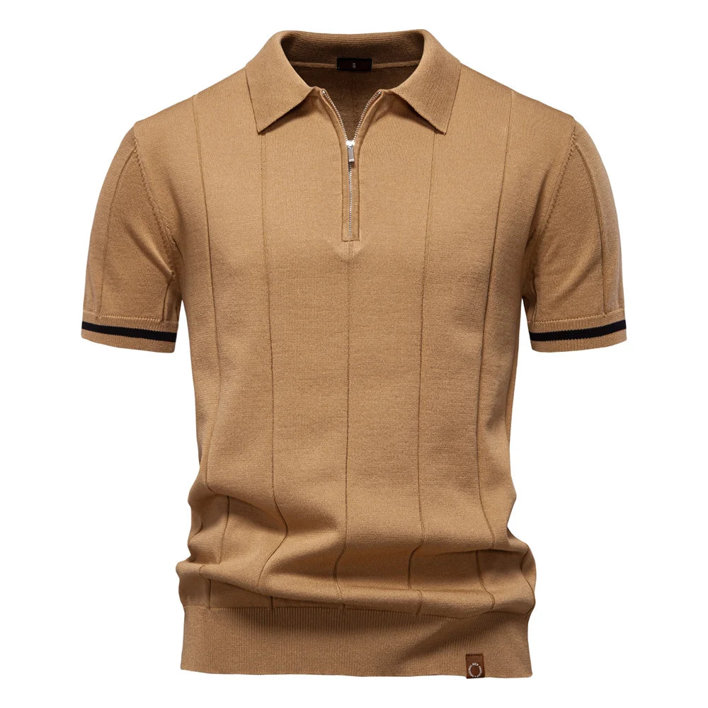Men’s Polo Shirt with Zipper - Kingsley Beaufort